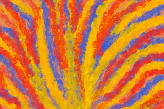 Colorful paint brush strokes in radiant abstract pattern