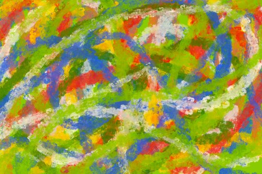 Colorful abstract brush strokes with vibrant paint texture