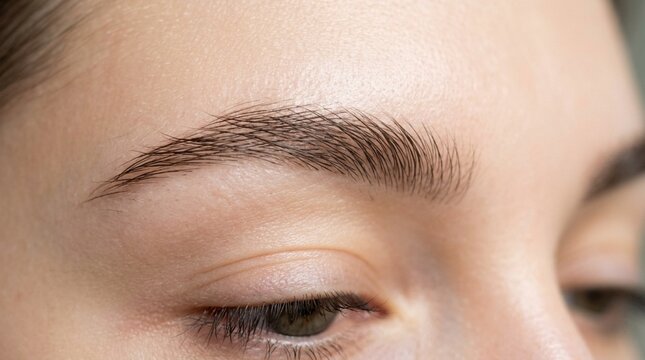 Perfectly shaped natural eyebrow, cosmetic close-up, beauty and skincare