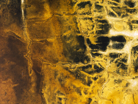 Abstract salt flat shapes and colors in Toledo province