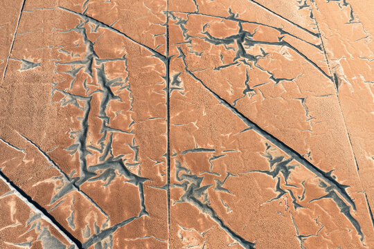 Abstract salt flat patterns in Toledo province, Spain