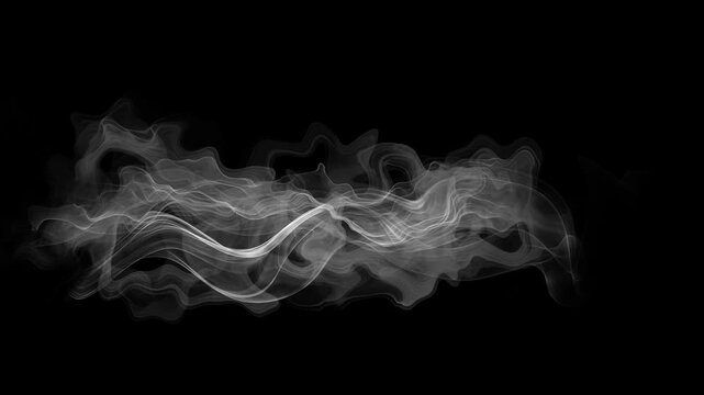 Soft White Smoke Cloud Drifting on Black Background 4K