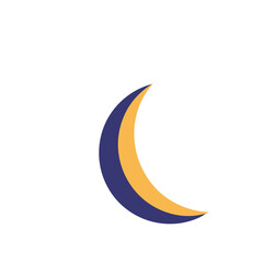 Crescent moon shape with blue and yellow colors © manfa