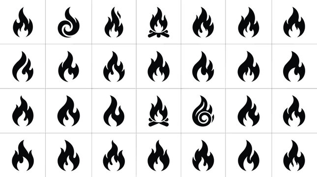 Black fire icons grid pattern 20260915015435