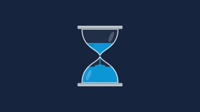 Minimalist Hourglass Liquid Sand Flow Animation Concept Representing Efficient Business Deadline Management and Productive Time Tracking Solutions