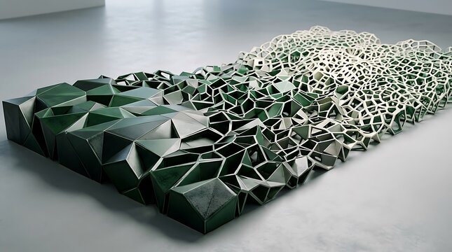 Exploring the intricate beauty of computational folded terrain a mesmerizing landscape generated through algorithmic processes and digital fabrication techniques revealing complex geometries