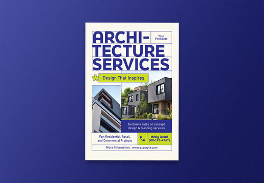 Blue Green Modern Utilitarian Architecture Service Flyer