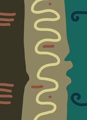 Abstract image for printing. Picture for modern interiors. The picture is painted by hand on a tablet. © neurostructure