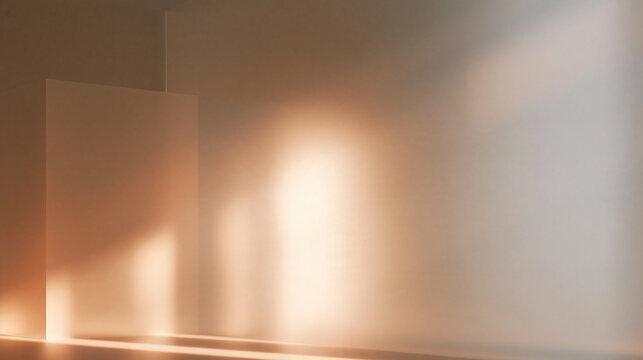 Minimalist Empty Studio Room with Warm Sunlight