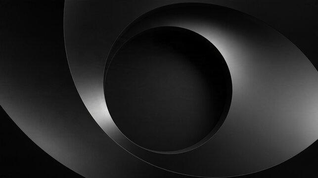 Minimalist Dark Abstract Spiral Background with Smooth Curves