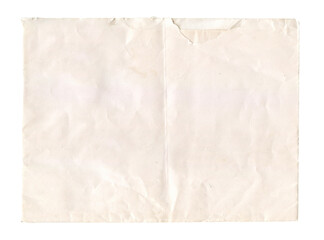 Vintage paper sheet isolated on white