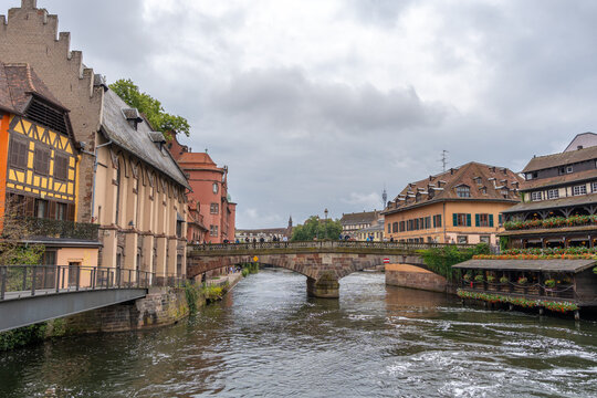 Traditional restaurant on the riverside in Petite France, Strasbourg