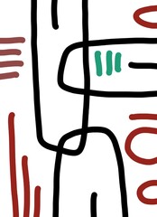 Abstract image for printing. Picture for modern interiors. The picture is painted by hand on a tablet. © neurostructure