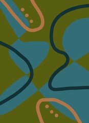 Abstract image for printing. Picture for modern interiors. The picture is painted by hand on a tablet. © neurostructure