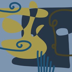 Abstract image for printing. Picture for modern interiors. The picture is painted by hand on a tablet. © neurostructure