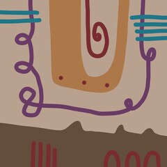 Abstract image for printing. Picture for modern interiors. The picture is painted by hand on a tablet. © neurostructure