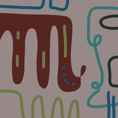 Abstract image for printing. Picture for modern interiors. The picture is painted by hand on a tablet. © neurostructure