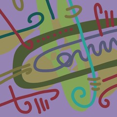 Abstract image for printing. Picture for modern interiors. The picture is painted by hand on a tablet. © neurostructure