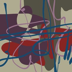 Abstract image for printing. Picture for modern interiors. The picture is painted by hand on a tablet. © neurostructure