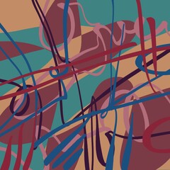 Abstract image for printing. Picture for modern interiors. The picture is painted by hand on a tablet. © neurostructure