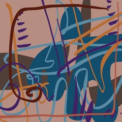 Abstract image for printing. Picture for modern interiors. The picture is painted by hand on a tablet. © neurostructure