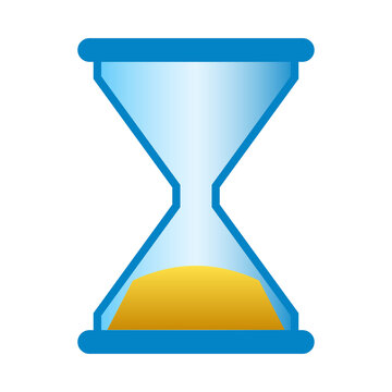 3D hourglass icon, vector illustration. 