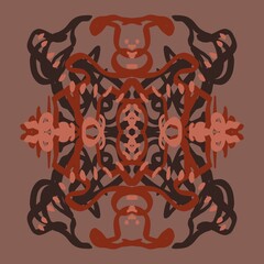 Mandala abstract image for printing. Picture for modern interiors. The picture is painted by hand on a tablet. © neurostructure