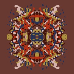 Mandala abstract image for printing. Picture for modern interiors. The picture is painted by hand on a tablet. © neurostructure