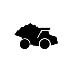 Mining Dump Truck Heavy Equipment Silhouette Vector Icon © Riki