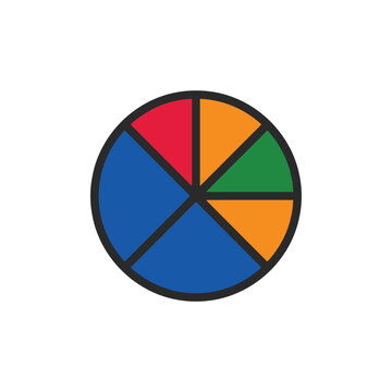 Colorful Pie Chart Data Visualization Business Vector editable icon