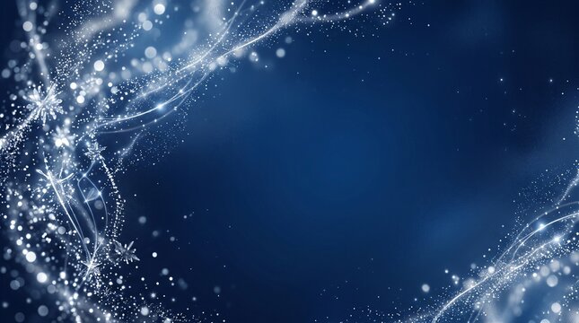 Winter blue magic background with sparkles