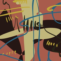 Abstract image for printing. Picture for modern interiors. The picture is painted by hand on a tablet. © neurostructure