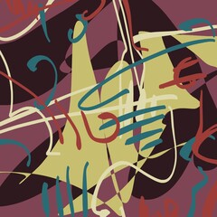 Abstract image for printing. Picture for modern interiors. The picture is painted by hand on a tablet. © neurostructure