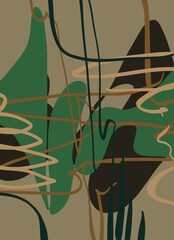 Abstract image for printing. Picture for modern interiors. The picture is painted by hand on a tablet. © neurostructure