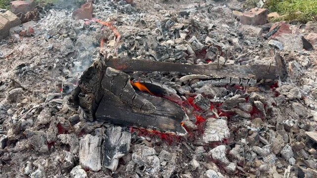 Burning wood