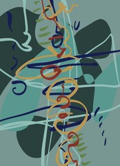 Abstract image for printing. Picture for modern interiors. The picture is painted by hand on a tablet. © neurostructure