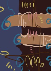 Abstract image for printing. Picture for modern interiors. The picture is painted by hand on a tablet. © neurostructure