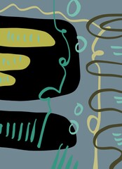 Abstract image for printing. Picture for modern interiors. The picture is painted by hand on a tablet. © neurostructure