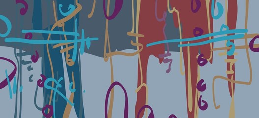 Abstract image for printing. Picture for modern interiors. The picture is painted by hand on a tablet. © neurostructure