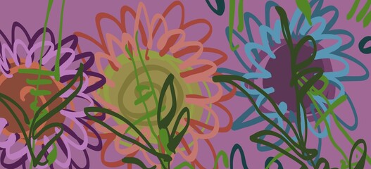 Abstract image for printing. Picture for modern interiors. The picture is painted by hand on a tablet. © neurostructure