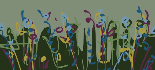 Abstract image for printing. Picture for modern interiors. The picture is painted by hand on a tablet. © neurostructure