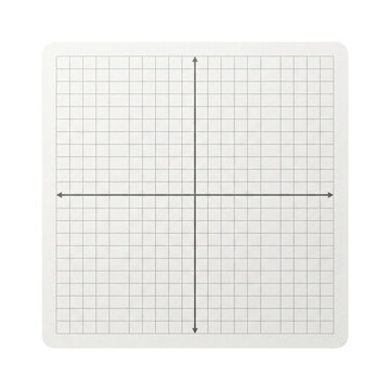 White square graph paper sheet with Cartesian coordinate system axes