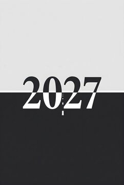 Minimalist Split-Tone Geometric Background with Perspective and 2027