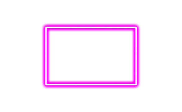 Neon pink glowing rectangle frame vector design isolated on transparent background