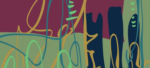 Abstract image for printing. Picture for modern interiors. The picture is painted by hand on a tablet. © neurostructure