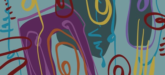 Abstract image for printing. Picture for modern interiors. The picture is painted by hand on a tablet. © neurostructure