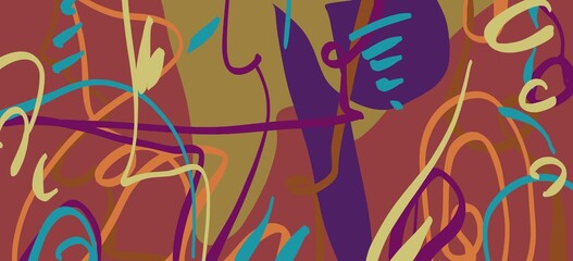 Abstract image for printing. Picture for modern interiors. The picture is painted by hand on a tablet. © neurostructure