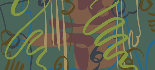 Abstract image for printing. Picture for modern interiors. The picture is painted by hand on a tablet. © neurostructure