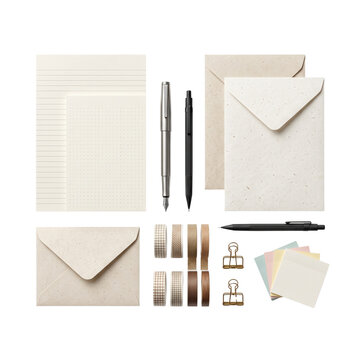 Elegant stationery set with envelopes pens and memo pads
