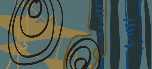 Abstract image for printing. Picture for modern interiors. The picture is painted by hand on a tablet. © neurostructure